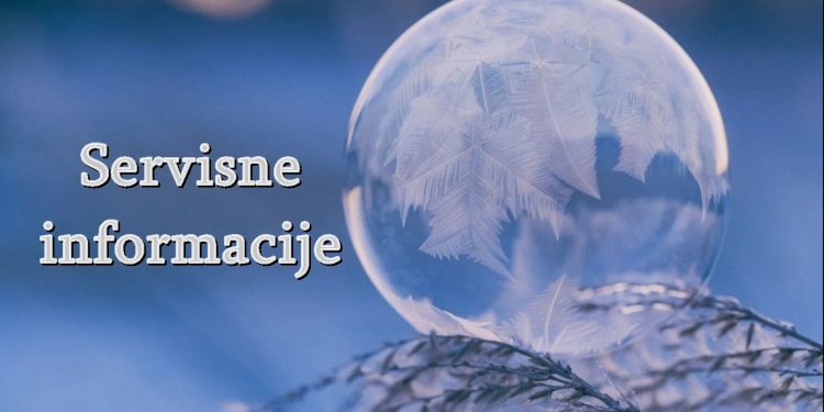 Servisne informacije, četvrtak, 16. januar 2025. godine