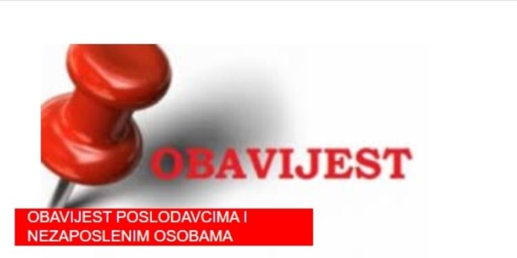 Služba za zapošljavanje USK-a: Naredne sedmice bit će otvoren Javni poziv za dva programa