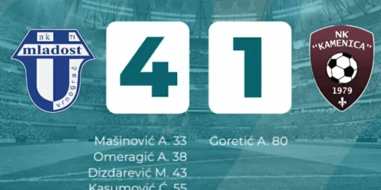 Posljednja domaća utakmica: Visoka pobjeda NK Mladost protiv Kamenice