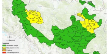 Na sjeveru i sjeverozapadu Bosne očekuje se porast vodostaja na dijelu vodnog područja rijeke Save