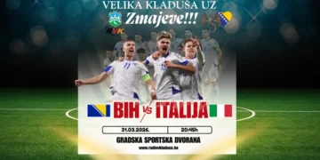 Javni prijenos finalne utakmice BiH: Italija u Gradskoj sportskoj dvorani