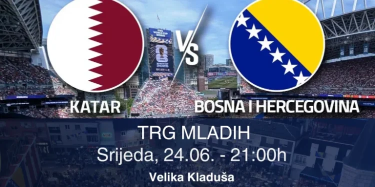 Live prijenos utakmice Katar – BiH na Trgu mladih u Velikoj Kladuši