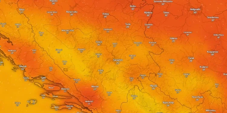 Očekuje nas nekoliko sunčanih i toplih dana, promjena moguća sredinom sljedeće sedmice